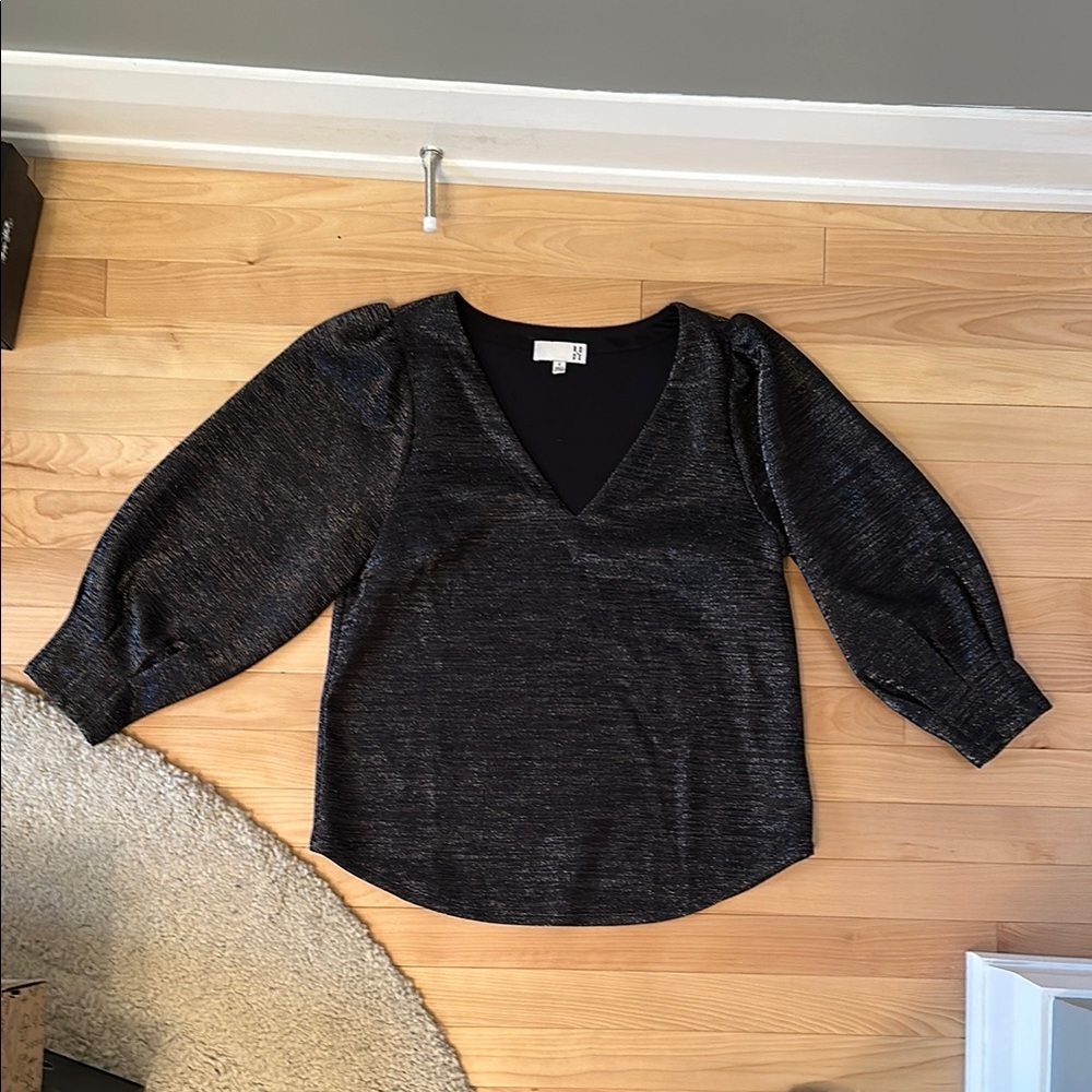 Anthropologie Metallic Shimmer Blouse